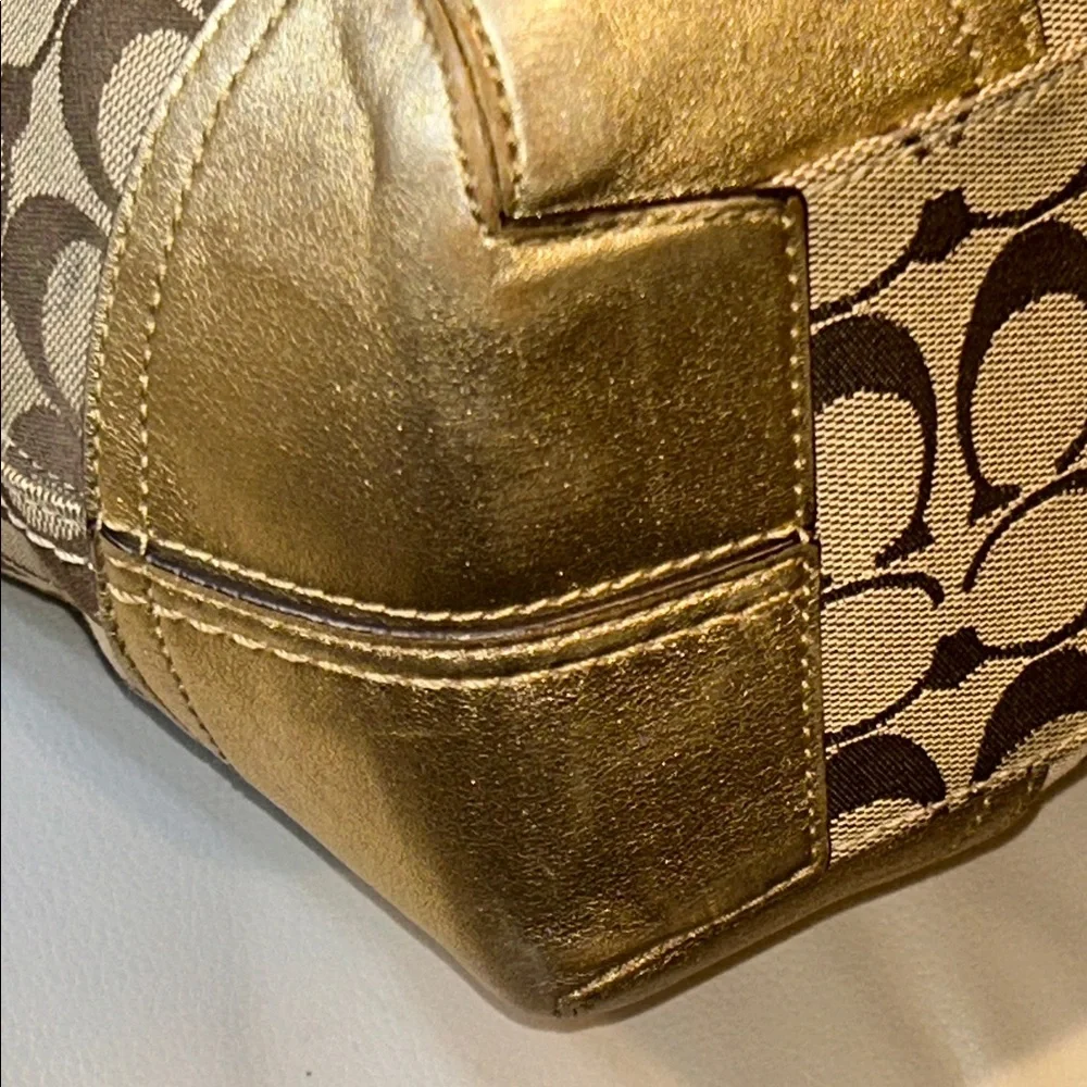 Coach Bleeker Signature Metallic Tattersall Tote - Picture 7 of 15